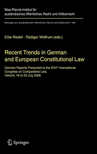 Beispielbild fr Recent Trends in German And European Constitutional Law zum Verkauf von Book Bear