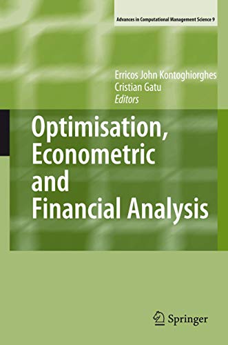 Optimisation, Econometrics And Financial Analysis