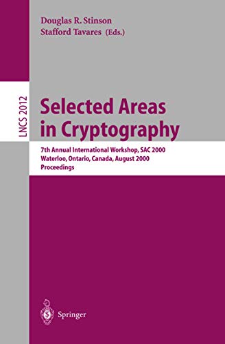 Stock image for Selected Areas in Cryptography for sale by Books Puddle