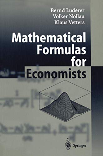Beispielbild fr Mathematical Formulas for Economists zum Verkauf von HPB-Red