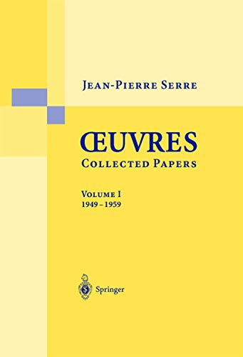 9783540435624: Oeuvres - Collected Papers: Volume 1: 1949 - 1959 (French and English Edition)