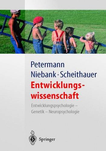 Beispielbild fr Entwicklungswissenschaft: Entwicklungspsychologie - Genetik - Neuropsychologie (Springer-Lehrbuch) [Gebundene Ausgabe] Franz Petermann (Autor), Herbert Scheithauer (Autor), Kay Niebank (Autor) Genetische Grundlagen- Neurobiologie und Neuropsychologie- Kognitive, emotionale und kommunikative Entwicklung- Bindung und Peerbeziehungen Die Psychopathologie der Entwicklung verstehen:- Grundlagen der Psychopathologie- Strungskapitel: Depression, aggressiv-dissoziales Verhalten, Schizophrenie im Kindes- und Jugendalter, tiefgreifende Entwicklungsstrungen Fr die Prfungsvorbereitung:- Merkstze- Infoboxen- Spannende Trailer- ber 100 Abbildungen zur Veranschaulichung komplexer Zusammenhnge Die menschliche Entwicklung in ihrer gesamten Bandbreite! Entwicklungswissenschaft - mehr als Entwicklungspsychologie zum Verkauf von BUCHSERVICE / ANTIQUARIAT Lars Lutzer
