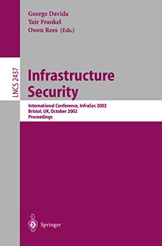 Stock image for Infrastructure Security: International Conference, InfraSec 2002 Bristol, UK, October 1-3, 2002 Proceedings (Lecture Notes in Computer Science) for sale by GuthrieBooks