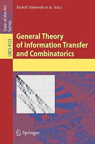 Beispielbild fr General Theory Of Information Transfer And Combinatorics (Pb) zum Verkauf von Universal Store