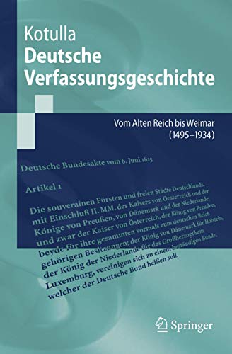 Stock image for Deutsche Verfassungsgeschichte : Vom Alten Reich bis Weimar (1495 bis 1934) for sale by Blackwell's