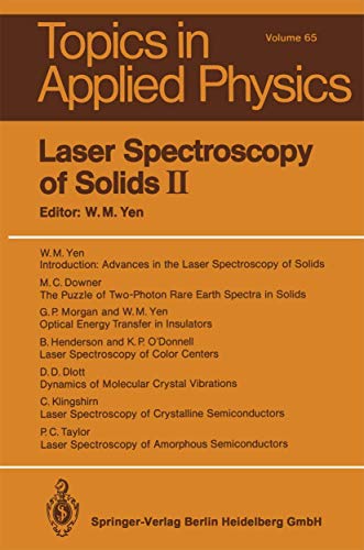 Beispielbild f�r Laser Spectroscopy of Solids II (Topics in Applied Physics, 65, Band 65) zum Verkauf von Ammareal
