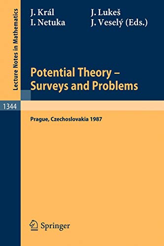 Imagen de archivo de Potential Theory, Surveys and Problems : Proceedings of a Conference held in Prague, July 19-24, 1987 a la venta por Chiron Media