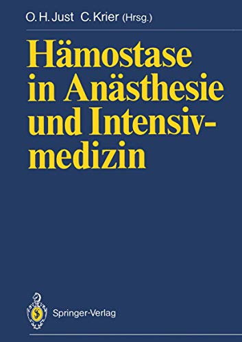 9783540502975: Hmostase in Ansthesie und Intensivmedizin (German Edition)
