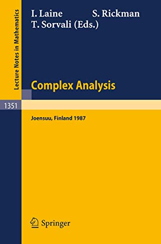 Imagen de archivo de Complex Analysis Joensuu 1987 a la venta por G.J. Askins Bookseller