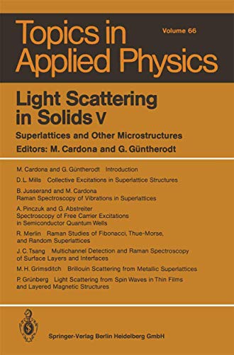 Imagen de archivo de Light Scattering in Solids V: Superlattices and Other Microstructures a la venta por Ammareal
