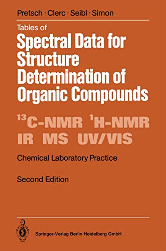 Stock image for Tables of Spectral Data for Structure Determination of Organic Compounds (Chemical Laboratory Practice) for sale by HPB-Red