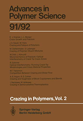 9783540513063: Crazing in Polymers Vol. 2: 91/92 (Advances in Polymer Science, 91/92)