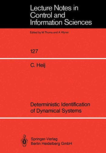 Imagen de archivo de Deterministic Identification of Dynamical Systems (Lecture Notes in Control and Information Sciences) a la venta por HPB-Red