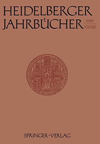 9783540514992: Heidelberger Jahrbcher (Heidelberger Jahrbcher, 33) (German Edition)