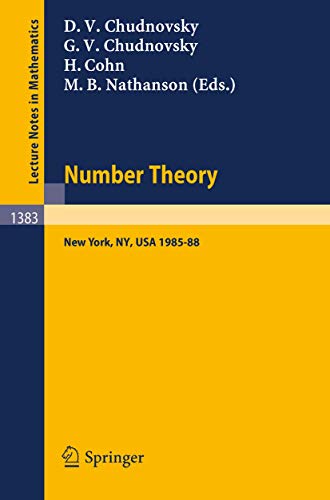 9783540515494: Number Theory: A Seminar held at the Graduate School and University Center of the City University of New York 1985-88 (Lecture Notes in Mathematics, 1383)