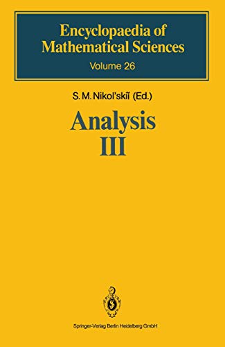 Analysis III: Spaces of Differentiable Functions: v. 3 (Encyclopaedia of Mathematical Sciences) - S. M. Nikol'skii