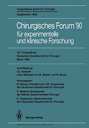 Beispielbild fr 107. Kongre der Deutschen Gesellschaft fur Chirurgie Berlin, 17.-21. April 1990 zum Verkauf von Chiron Media