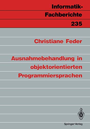 Beispielbild fr Ausnahmebehandlung in objektorientierten Programmiersprachen zum Verkauf von Chiron Media