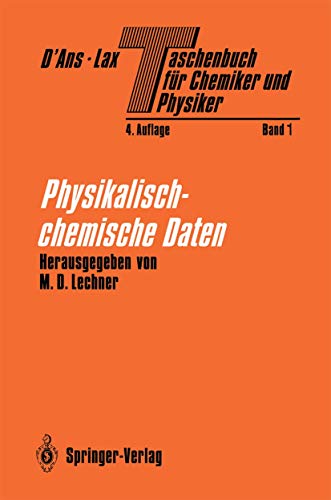 Imagen de archivo de Taschenbuch fr Chemiker und Physiker: Band I Physikalisch-chemische Daten (German Edition) a la venta por Lucky's Textbooks