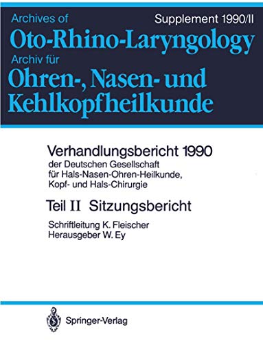 Beispielbild fr Sitzungsbericht (Verhandlungsbericht der Deutschen Gesellschaft fr Hals-Nasen-Ohren-Heilkunde, Kopf- und Hals-Chirurgie / Verh.ber.Dt.Ges.HNO-Heilkunde 1990) (German Edition) zum Verkauf von medimops