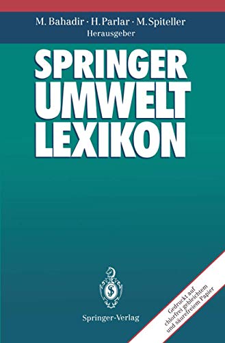 9783540540038: Springer Umweltlexikon