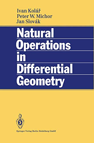 9783540562351: Natural Operations in Differential Geometry