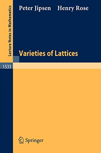 Imagen de archivo de Varieties of Lattices a la venta por Chiron Media