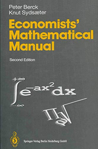 Beispielbild fr Economists' Mathematical Manual zum Verkauf von Wonder Book