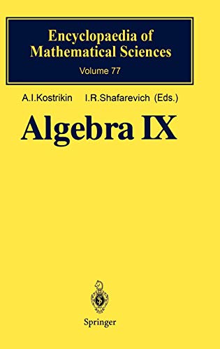 Imagen de archivo de Algebra IX a la venta por Books Puddle