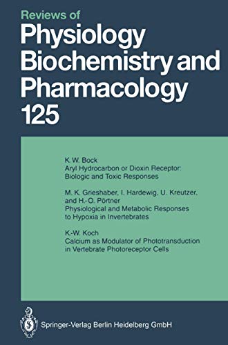 Imagen de archivo de Reviews of Physiology, Biochemistry and Pharmacology 125 a la venta por Plum Books