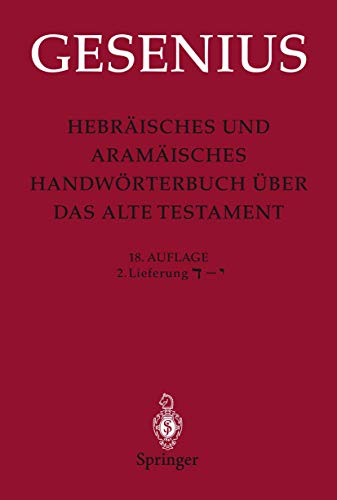 9783540580485: Hebraisches Und Aramaisches Handworterbuch Uber Das Alte Testament: 2. Lieferung Dalet - Yod