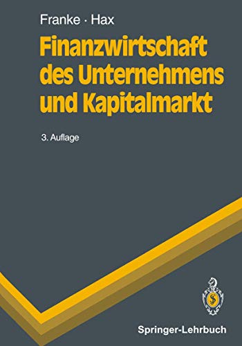 9783540582809: Finanzwirtschaft Des Unternehmens Und Kapitalmarkt (Springer-Lehrbuch)