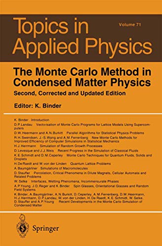 Imagen de archivo de The Monte Carlo Method in Condensed Matter Physics (Topics in Applied Physics, 71) a la venta por Irish Booksellers