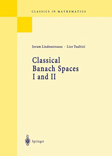 Imagen de archivo de Classical Banach Spaces I and II : Sequence Spaces and Function Spaces a la venta por Buchpark