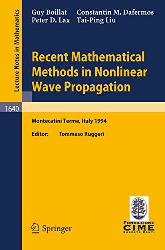 Imagen de archivo de Recent Mathematical Methods in Nonlinear Wave Propagation a la venta por Ammareal