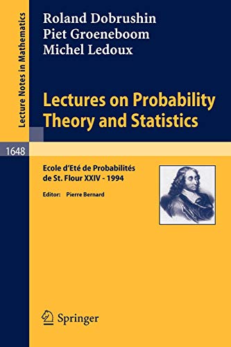 Stock image for Lectures on Probability Theory and Statistics : Ecole d' Ete de Probabilites de St. Flour XXIV - 1994 for sale by Chiron Media