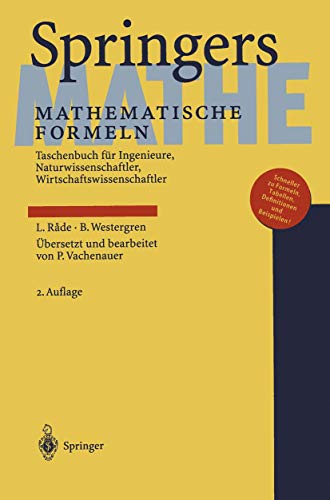Imagen de archivo de Springers Mathematische Formeln: Taschenbuch fr Ingenieure, Naturwissenschaftler, Wirtschaftswissenschaftler (German Edition) a la venta por GF Books, Inc.