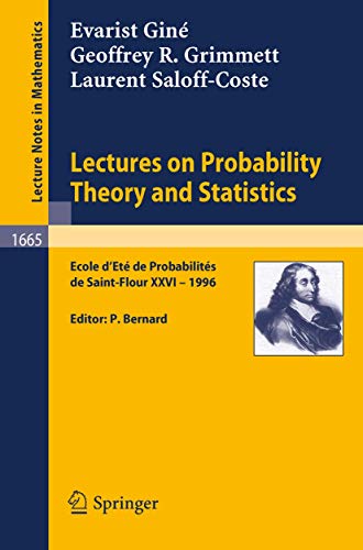 Beispielbild fr Lectures on Probability Theory and Statistics: Ecole D'Ete De Probabilites De Saint-Flour Xxvi-1996 zum Verkauf von Ammareal