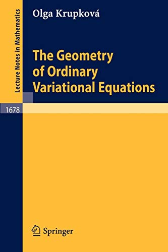 Beispielbild fr The Geometry of Ordinary Variational Equations zum Verkauf von Chiron Media