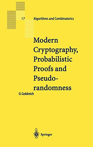 Imagen de archivo de Modern Cryptography, Probabilistic Proofs and Pseudorandomness a la venta por Books Puddle