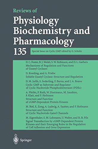 Beispielbild fr Reviews of Physiology, Biochemistry and Pharmacology: Special Issue on Cyclic GMP zum Verkauf von Mispah books