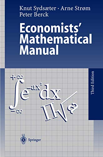 9783540654476: ECONOMISTS' MATHEMATICAL MANUAL