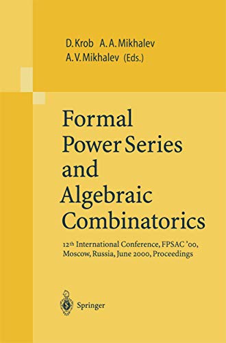 Formal Power Series and Algebraic Combinatorics: 12th International Conference, FPSAC?00, Moscow,...