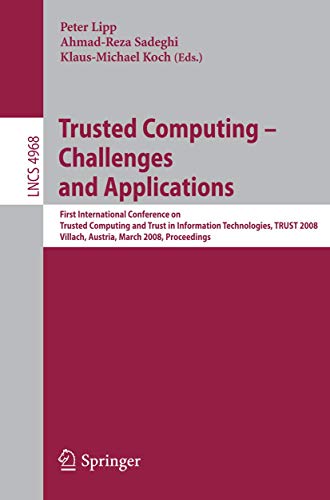 Stock image for Trusted Computing Challenges and Applications for sale by Books Puddle