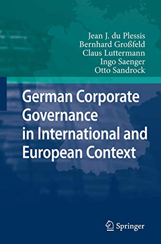 9783540711865: German Corporate Governance in International and European Context