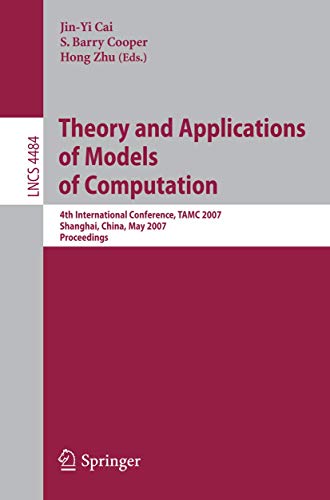 Stock image for Theory And Applications Of Models Of Computation for sale by Basi6 International