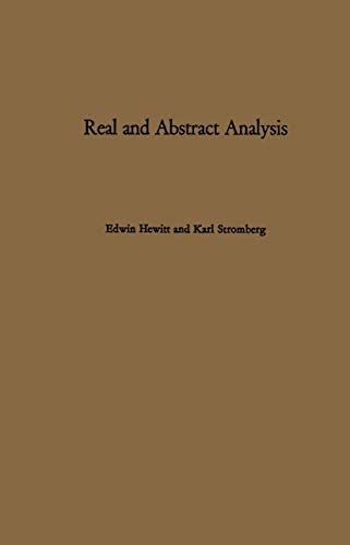 Real and Abstract Analysis - E. Hewitt|K. Stromberg