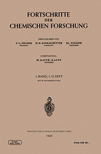 9783540782346: Fortschritte Der Chemischen Forschung: 1/1-2 (Topics in Current Chemistry)