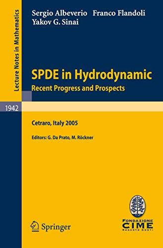 Imagen de archivo de Spde In Hydrodynamics: Recent Progress And Prospects a la venta por Romtrade Corp.