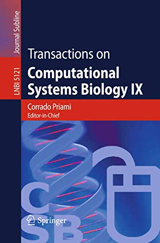 9783540887645: Transactions on Computational Systems Biology IX: 5121 (Lecture Notes in Computer Science, 5121)